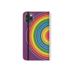 Flip Phone Case — Retro Rainbow Target Wallet Flip Case