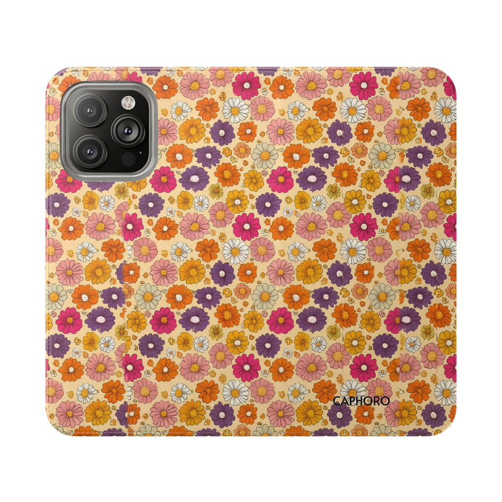 Retro Floral Flip Phone Case — Wallet Flip Case with Card Slots