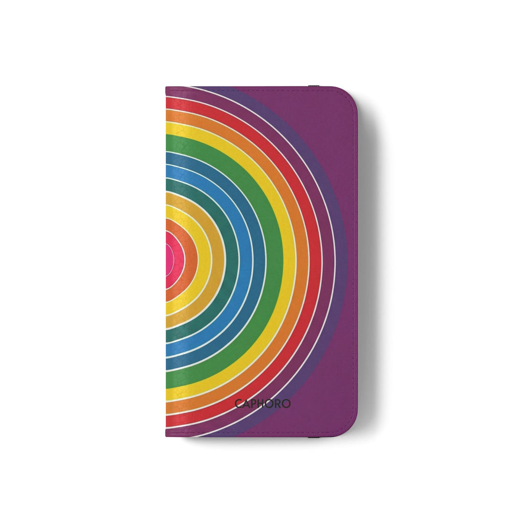 Flip Phone Case — Retro Rainbow Target Wallet Flip Case