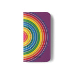 Flip Phone Case — Retro Rainbow Target Wallet Flip Case