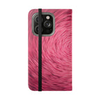 Pink Swirl Fur Flip Phone Case