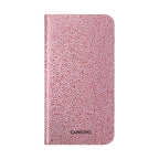 Pink Textured Leather Flip Phone Case – Card Slot Wallet Cover