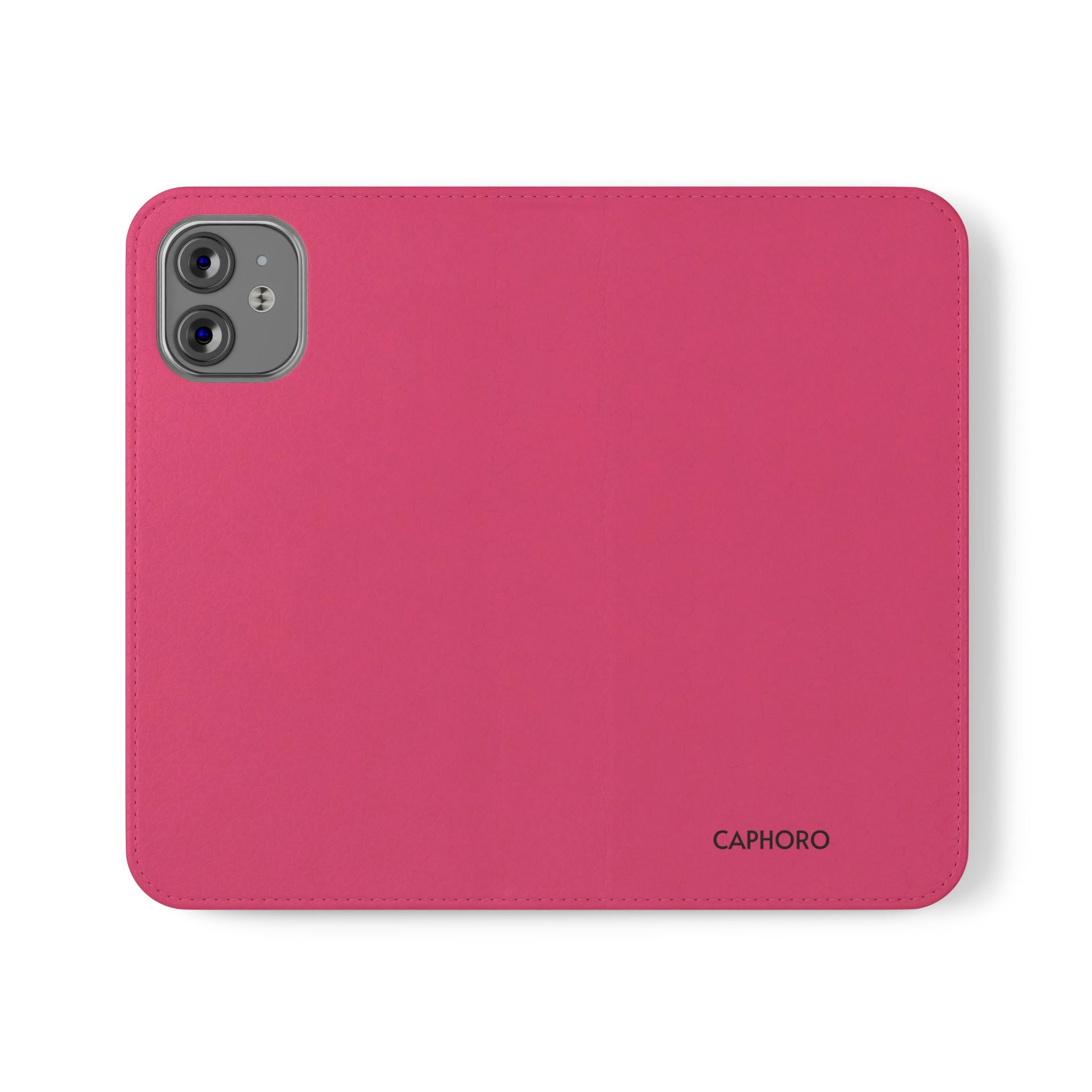 Pink Leather Flip Phone Case with Card Slots — Magnetic Wallet Cover