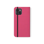 Pink Leather Flip Phone Case with Card Slots — Magnetic Wallet Cover