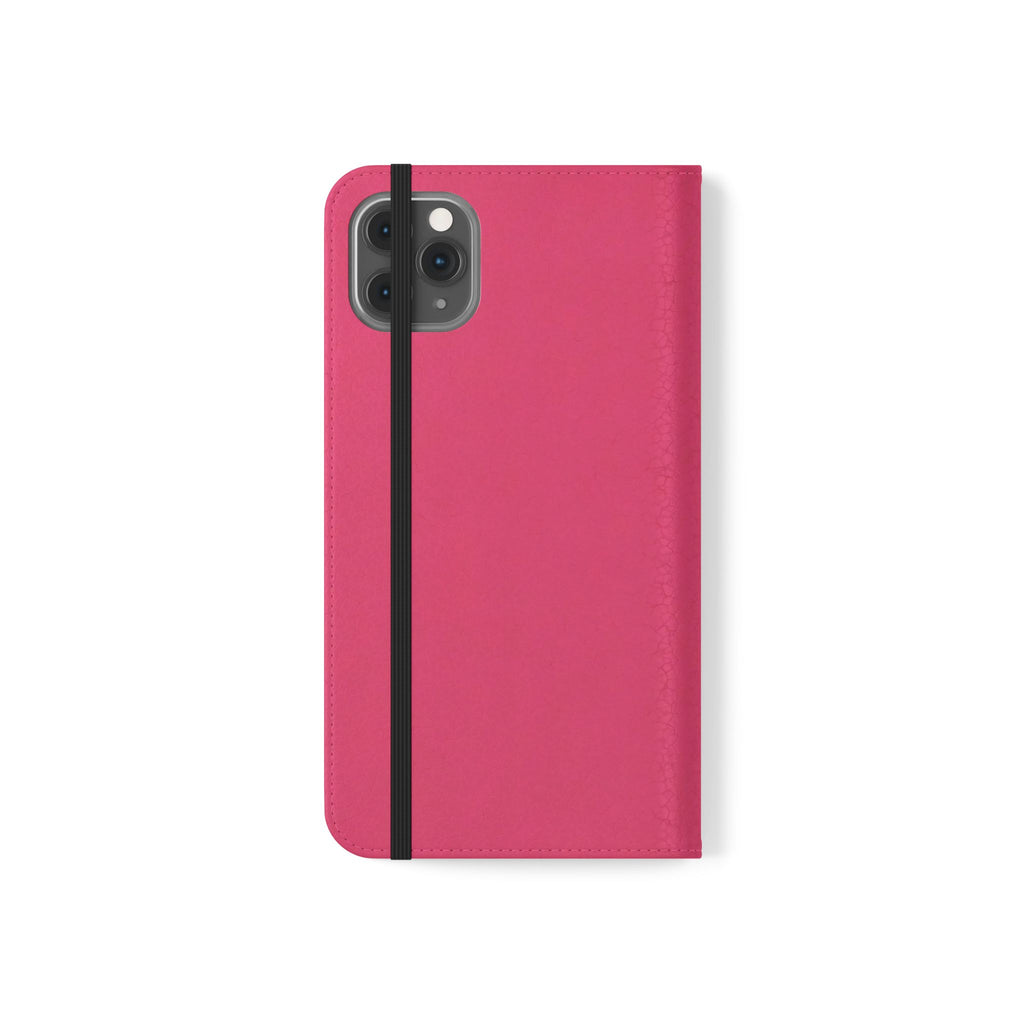 Pink Leather Flip Phone Case with Card Slots — Magnetic Wallet Cover
