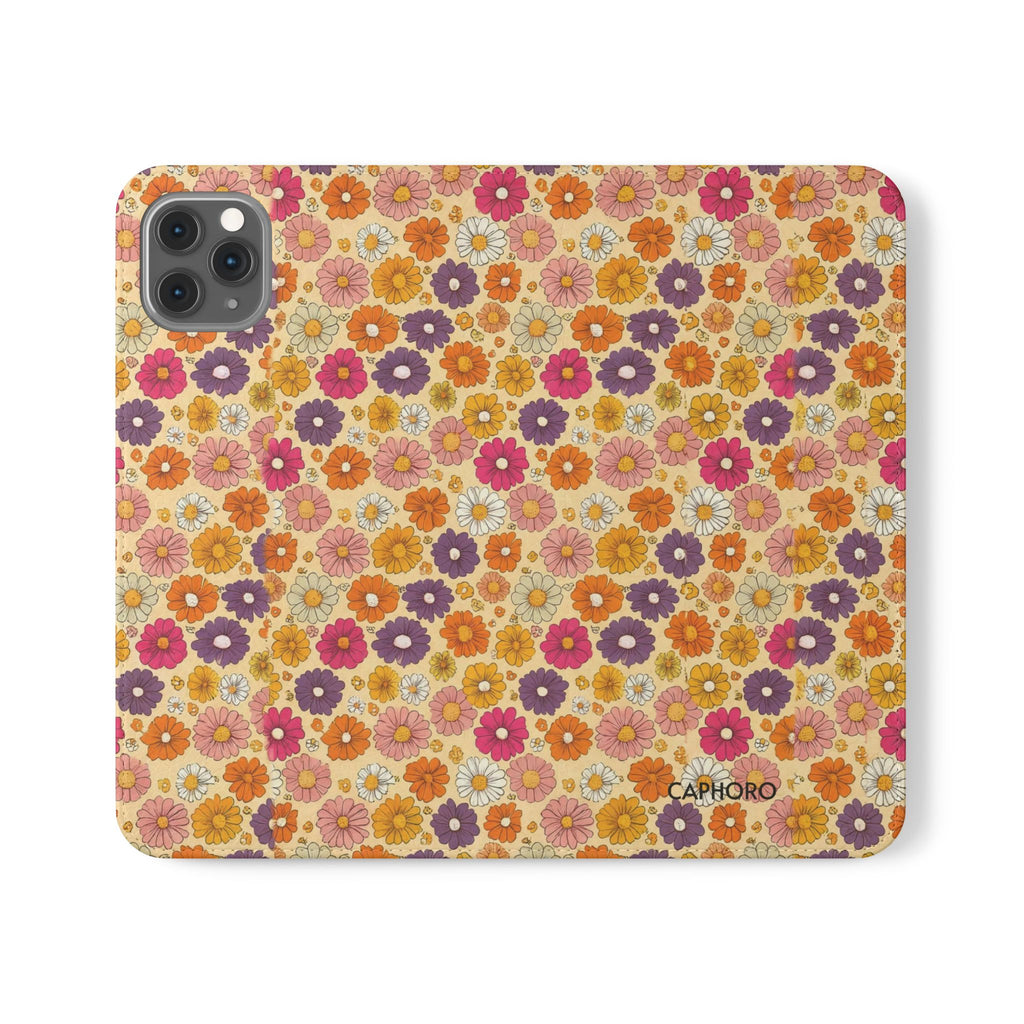 Retro Floral Flip Phone Case — Wallet Flip Case with Card Slots