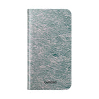 Marbled Teal Flip Phone Case — Textured Wallet Cover with Card Slots