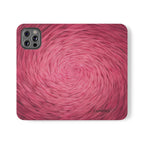Pink Swirl Fur Flip Phone Case