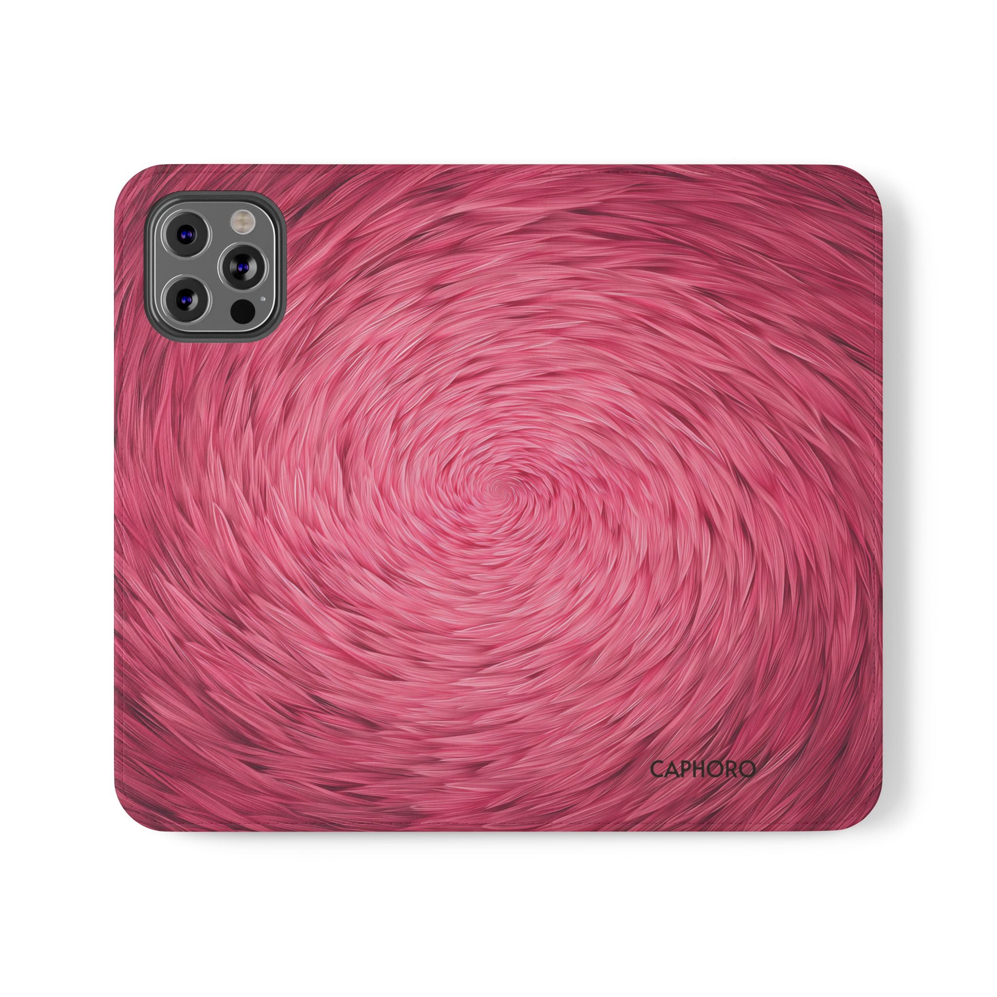 Pink Swirl Fur Flip Phone Case