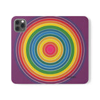 Flip Phone Case — Retro Rainbow Target Wallet Flip Case