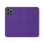 Purple Leather Flip Phone Case with Card Slots — Wallet Folio Case for iPhone