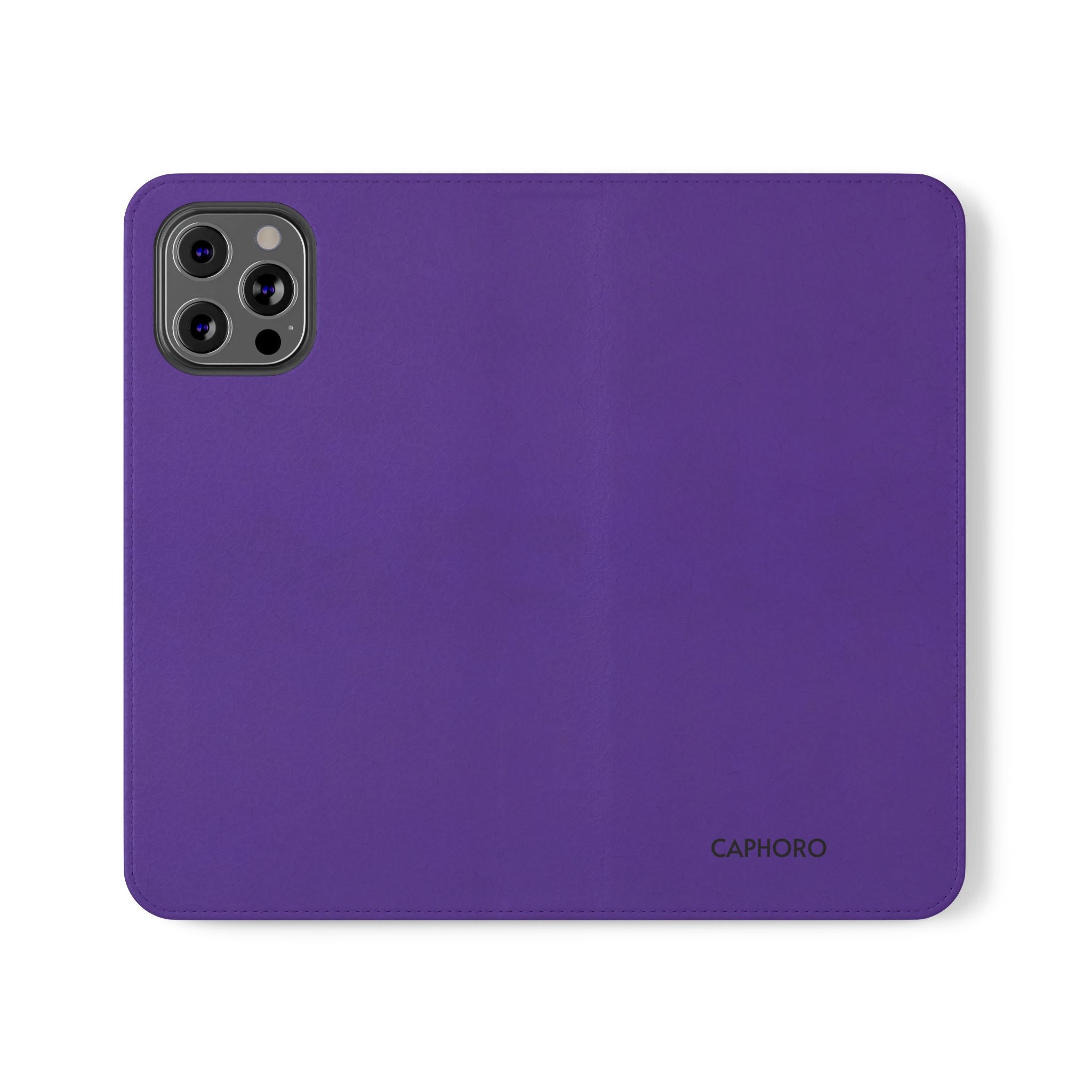 Purple Leather Flip Phone Case with Card Slots — Wallet Folio Case for iPhone