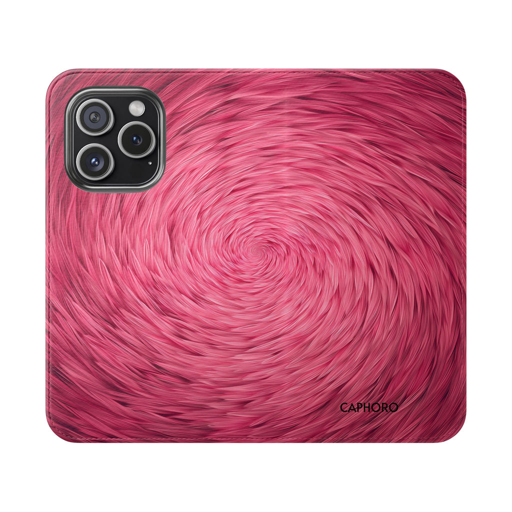 Pink Swirl Fur Flip Phone Case