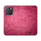 Pink Swirl Fur Flip Phone Case
