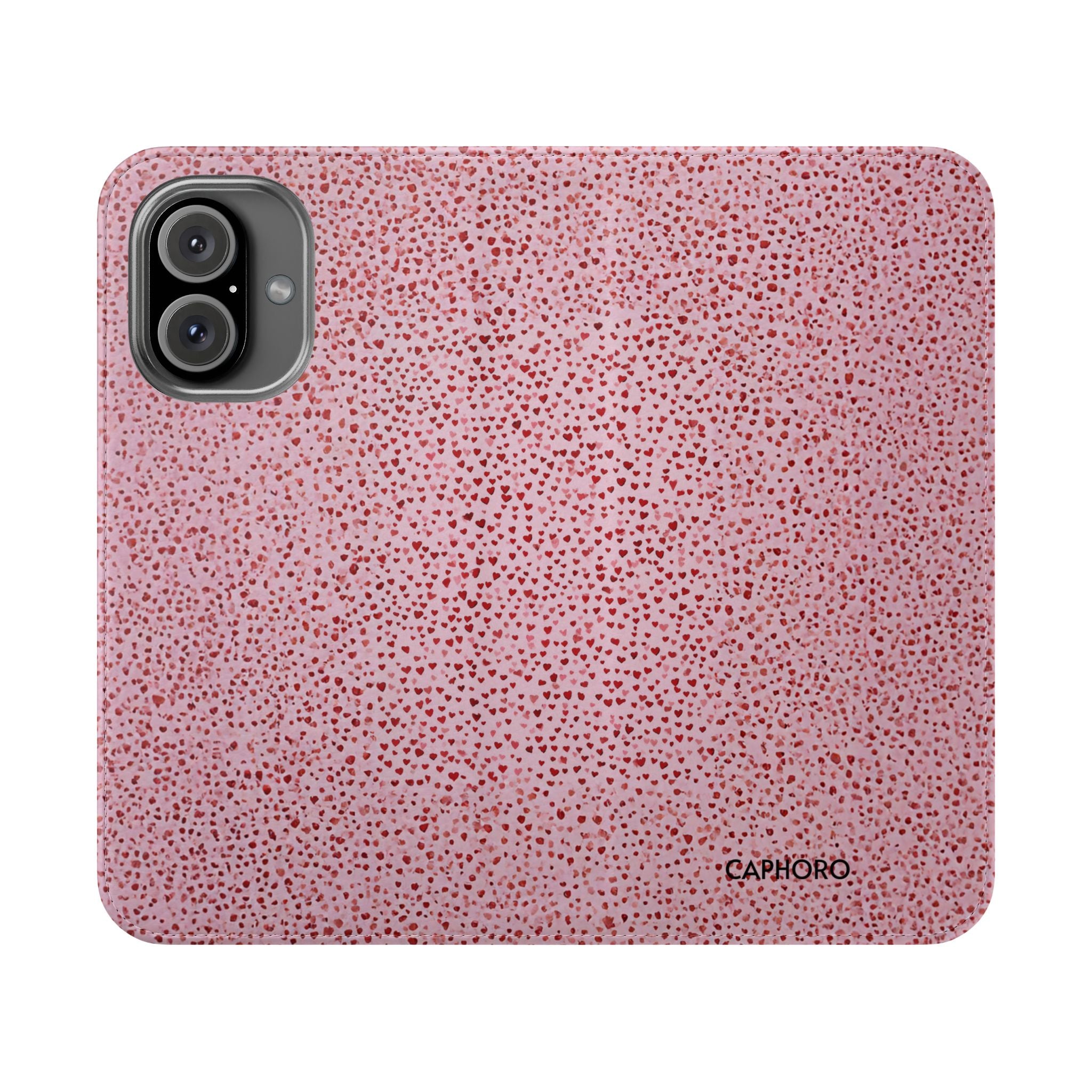 Pink Textured Leather Flip Phone Case – Card Slot Wallet Cover