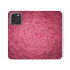 Pink Swirl Fur Flip Phone Case