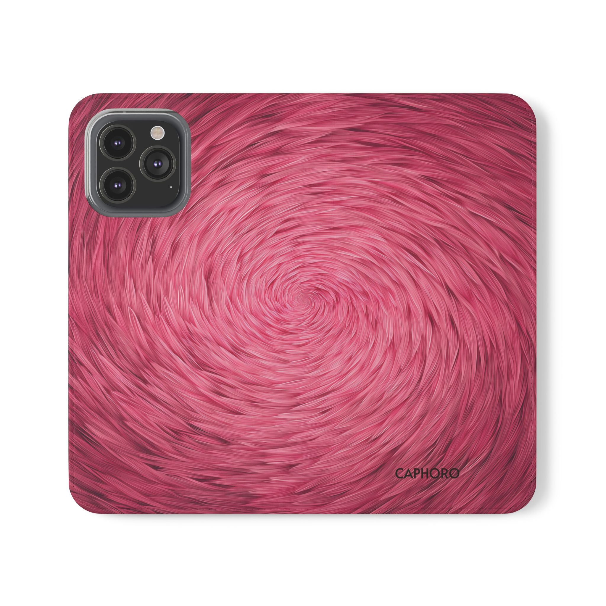 Pink Swirl Fur Flip Phone Case