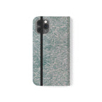 Marbled Teal Flip Phone Case — Textured Wallet Cover with Card Slots