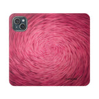Pink Swirl Fur Flip Phone Case