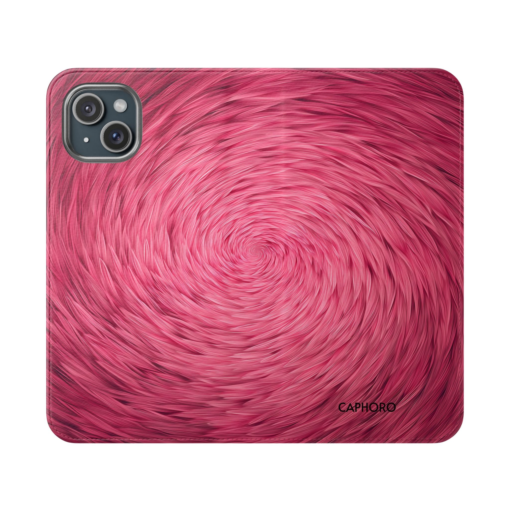Pink Swirl Fur Flip Phone Case