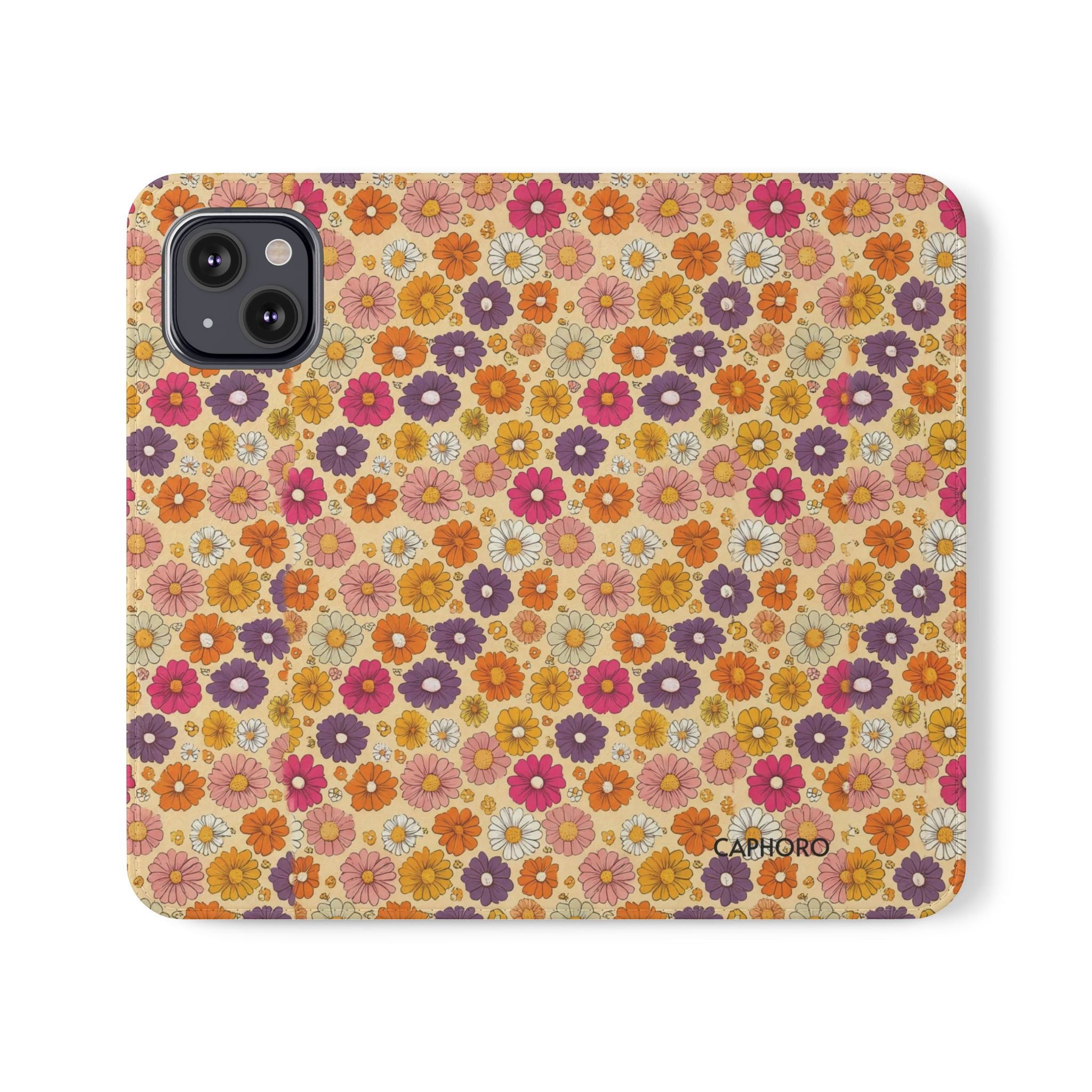 Retro Floral Flip Phone Case — Wallet Flip Case with Card Slots