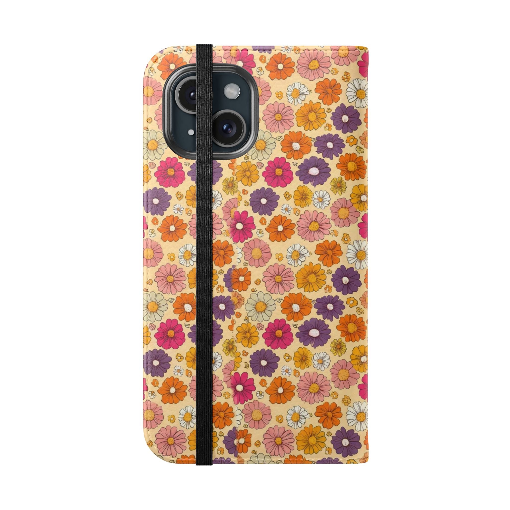 Retro Floral Flip Phone Case — Wallet Flip Case with Card Slots