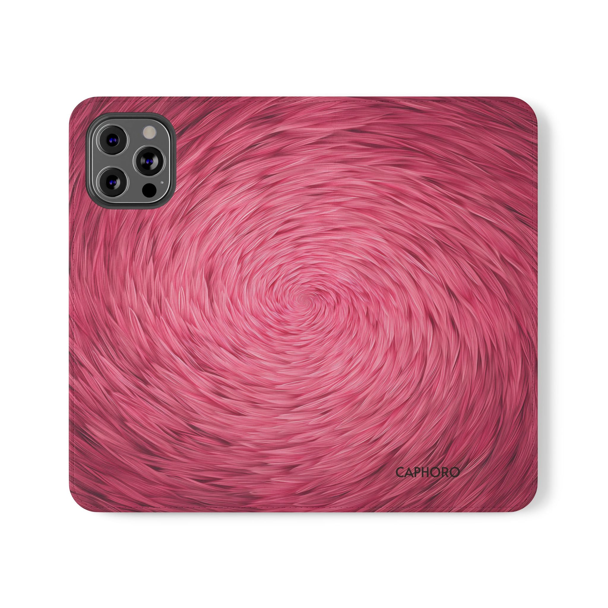 Pink Swirl Fur Flip Phone Case
