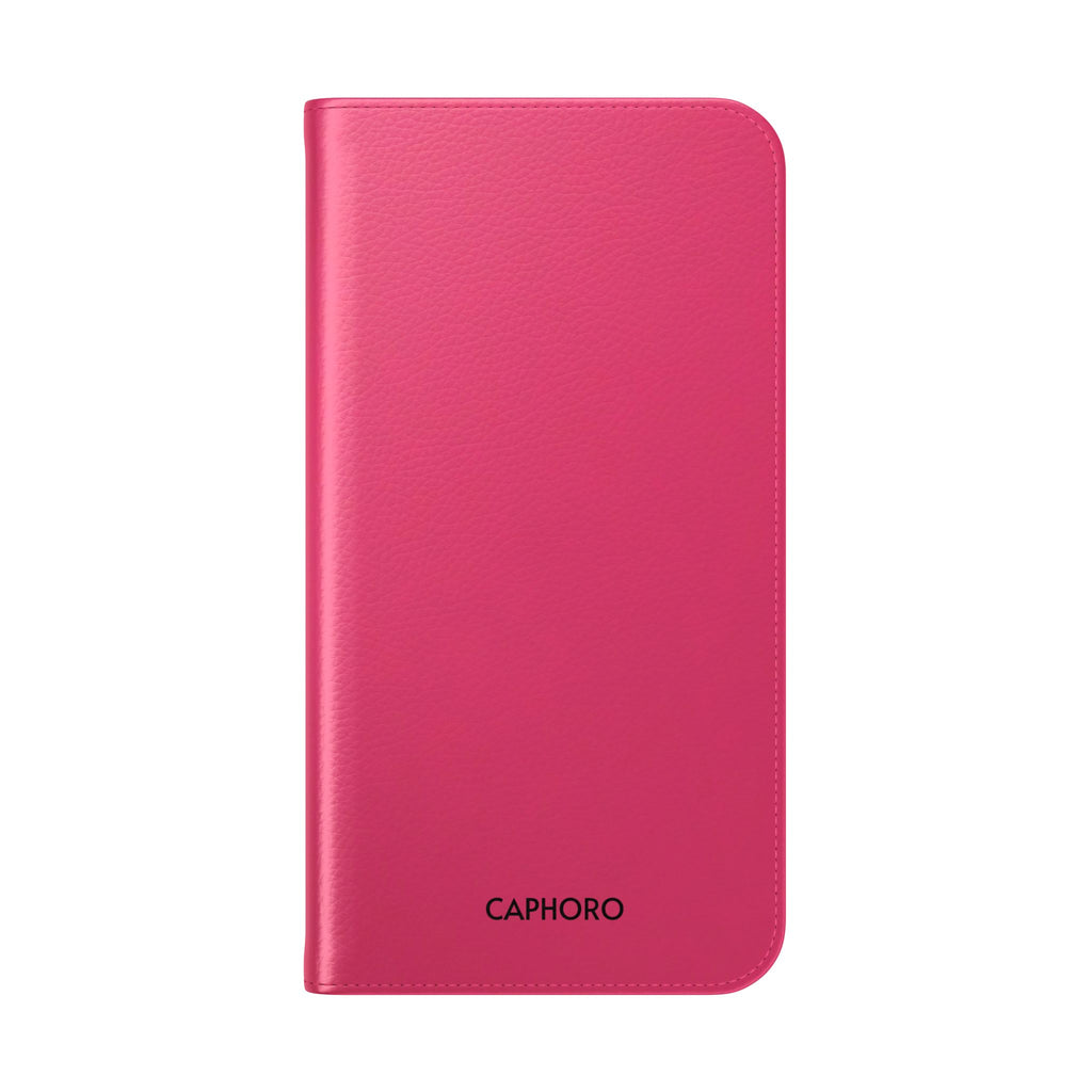 Pink Leather Flip Phone Case with Card Slots — Magnetic Wallet Cover