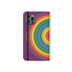 Flip Phone Case — Retro Rainbow Target Wallet Flip Case