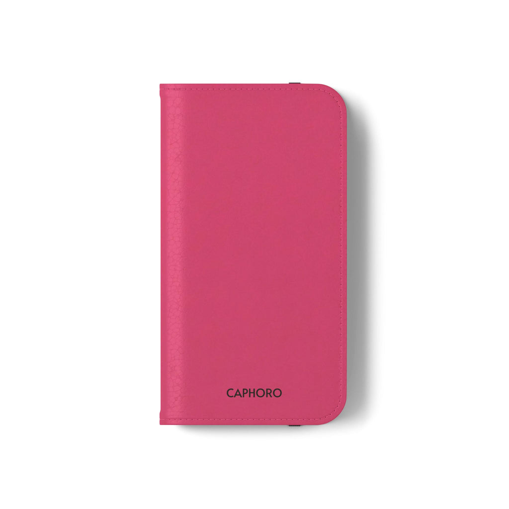 Pink Leather Flip Phone Case with Card Slots — Magnetic Wallet Cover