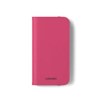 Pink Leather Flip Phone Case with Card Slots — Magnetic Wallet Cover