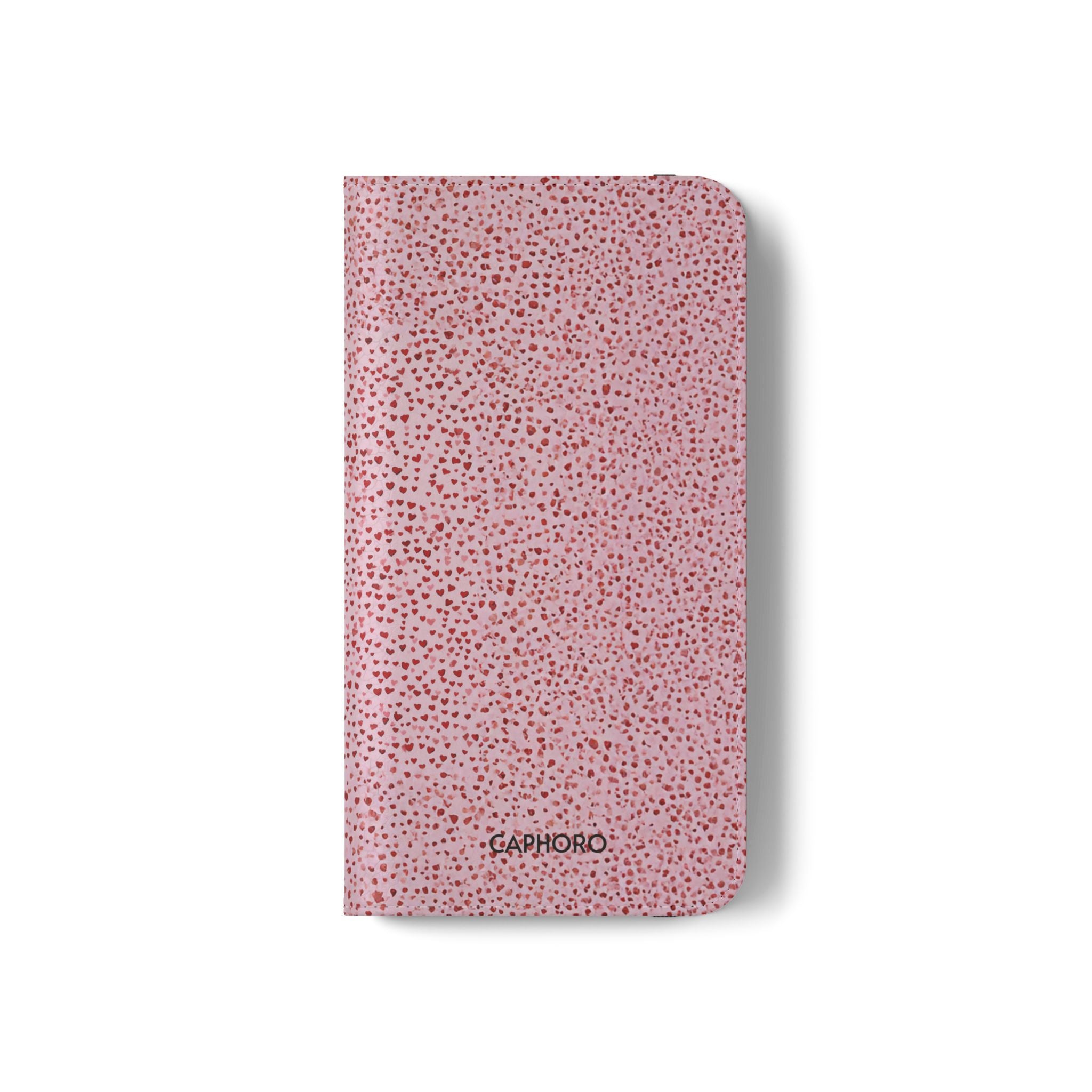 Pink Textured Leather Flip Phone Case – Card Slot Wallet Cover
