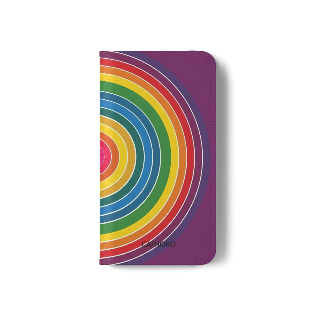 Flip Phone Case — Retro Rainbow Target Wallet Flip Case