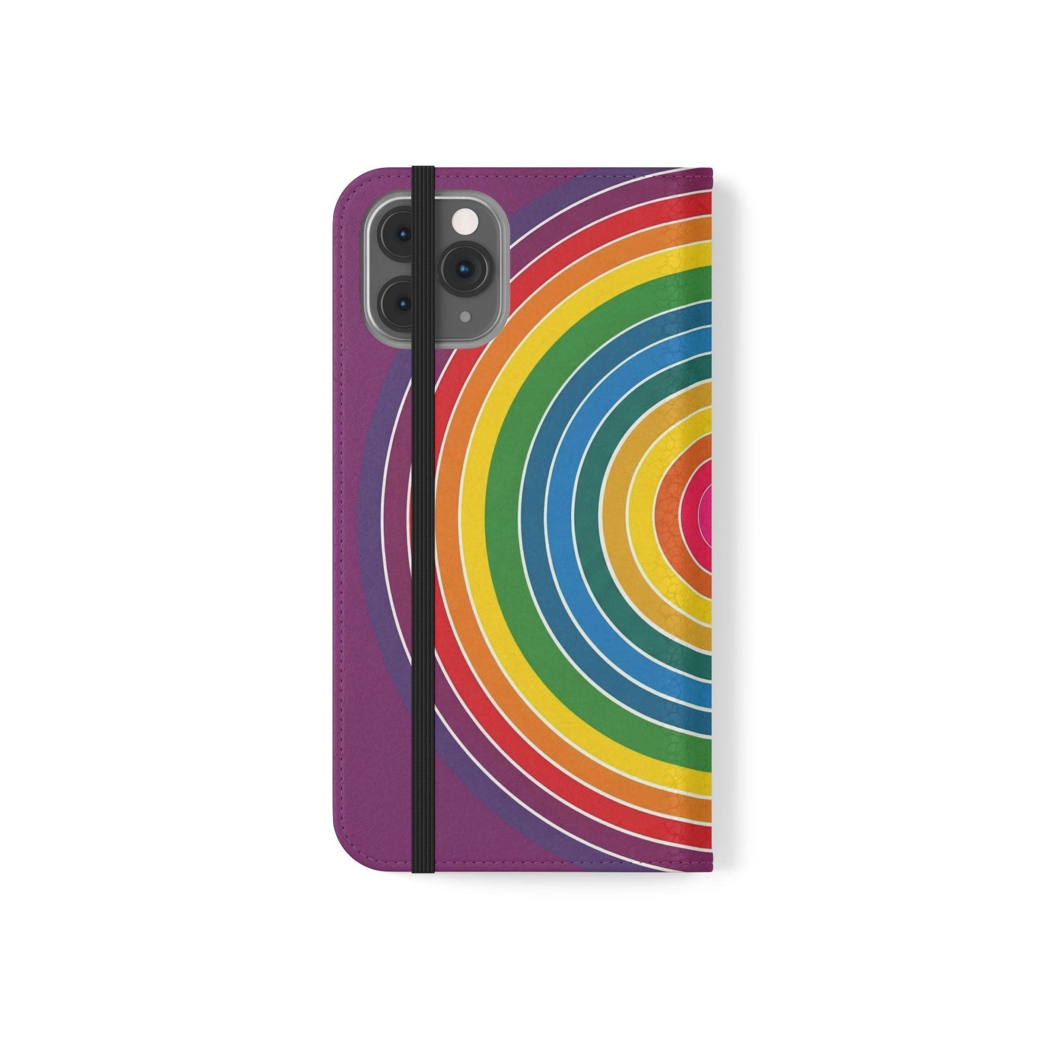 Flip Phone Case — Retro Rainbow Target Wallet Flip Case