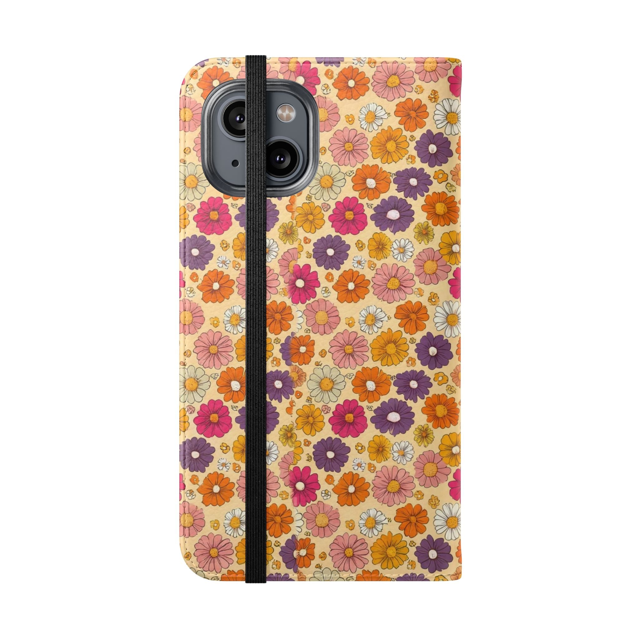 Retro Floral Flip Phone Case — Wallet Flip Case with Card Slots
