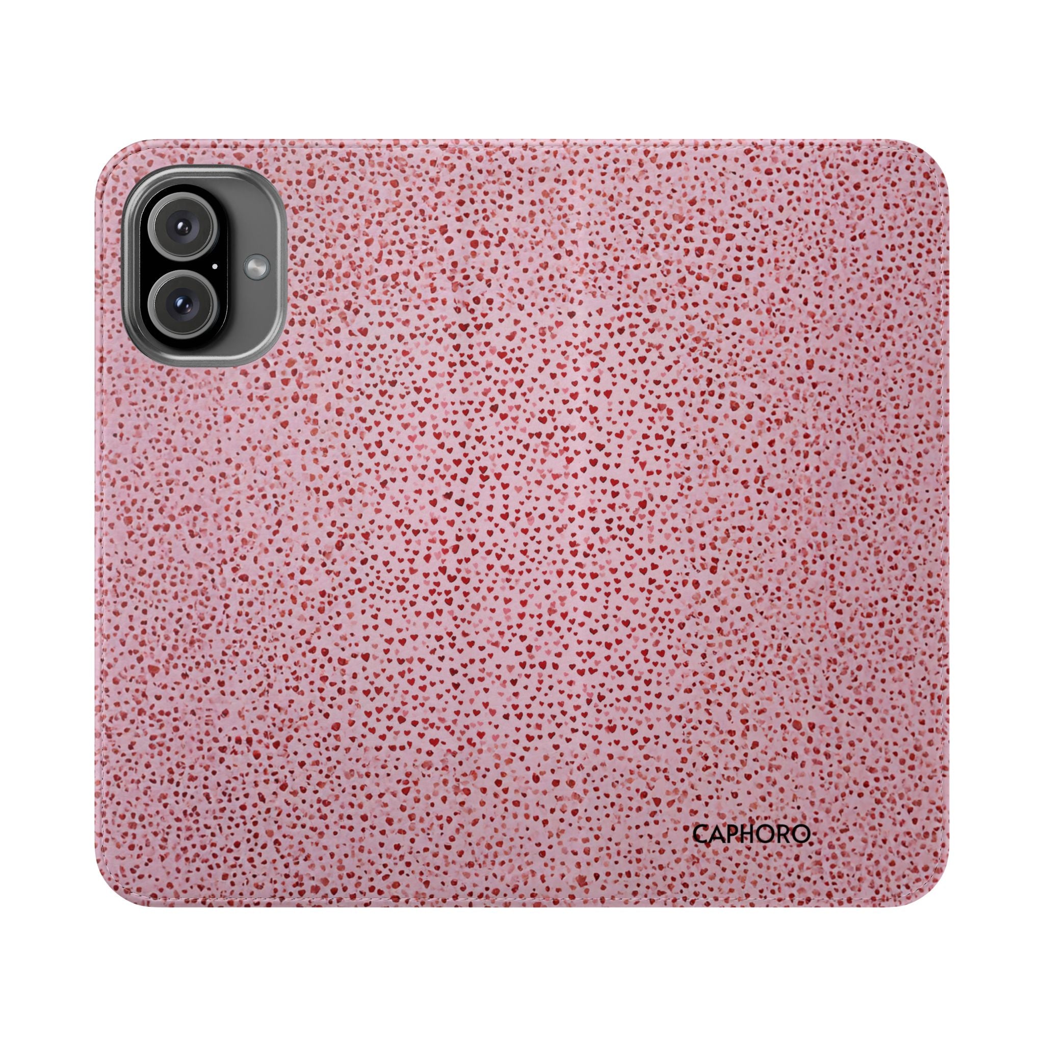 Pink Textured Leather Flip Phone Case – Card Slot Wallet Cover