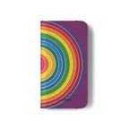 Flip Phone Case — Retro Rainbow Target Wallet Flip Case