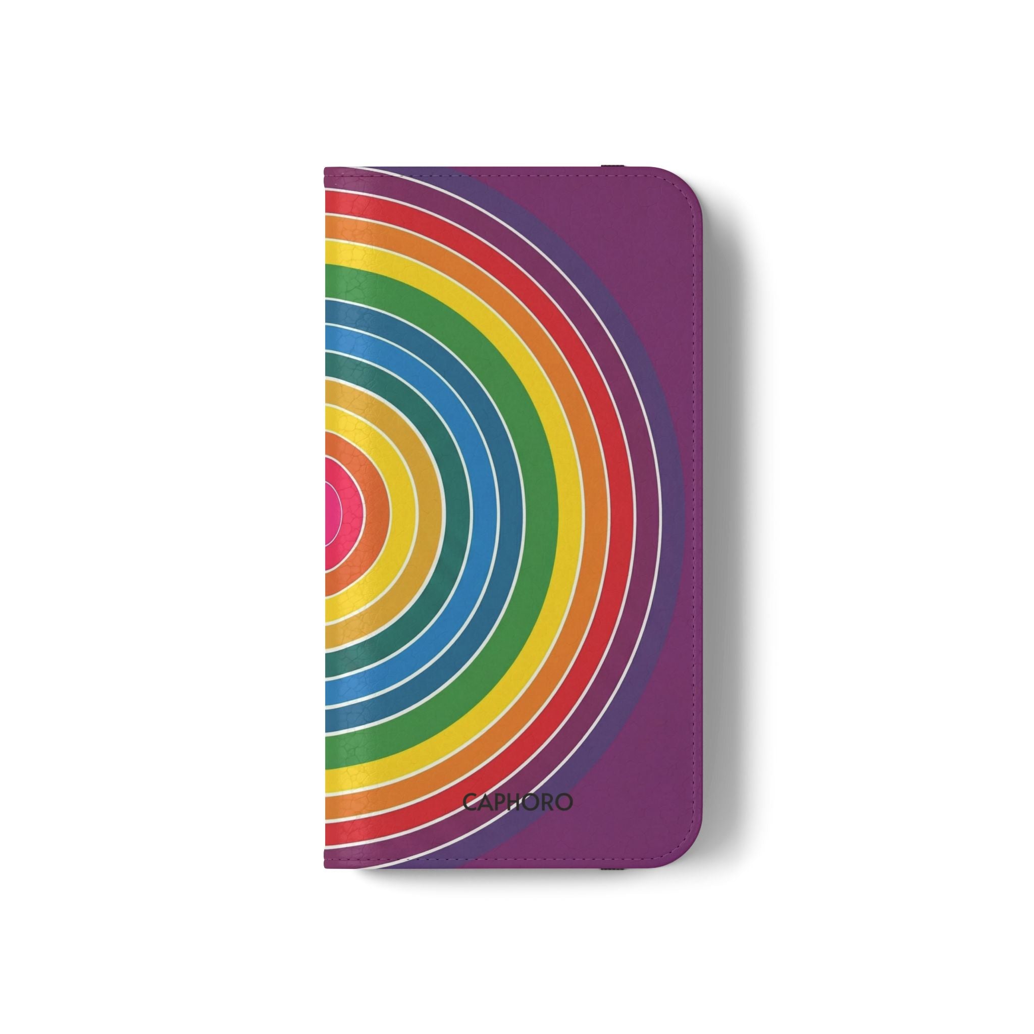 Flip Phone Case — Retro Rainbow Target Wallet Flip Case