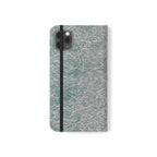 Marbled Teal Flip Phone Case — Textured Wallet Cover with Card Slots