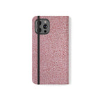 Pink Textured Leather Flip Phone Case – Card Slot Wallet Cover