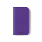 Purple Leather Flip Phone Case with Card Slots — Wallet Folio Case for iPhone