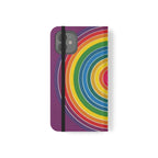 Flip Phone Case — Retro Rainbow Target Wallet Flip Case