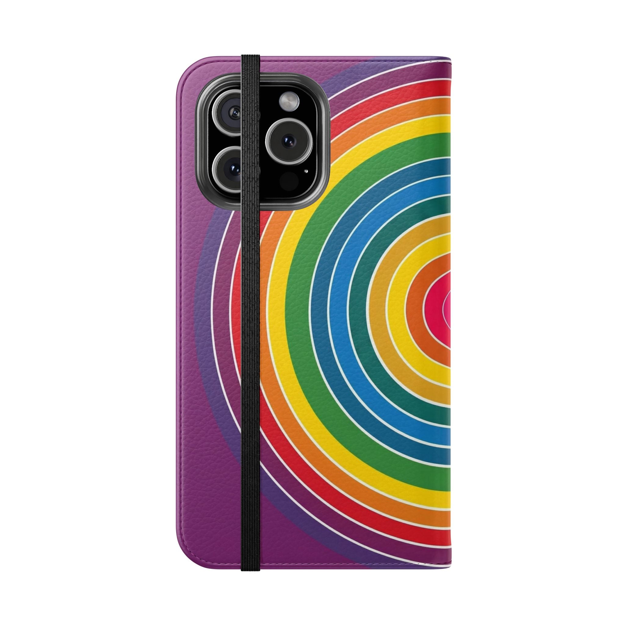 Flip Phone Case — Retro Rainbow Target Wallet Flip Case