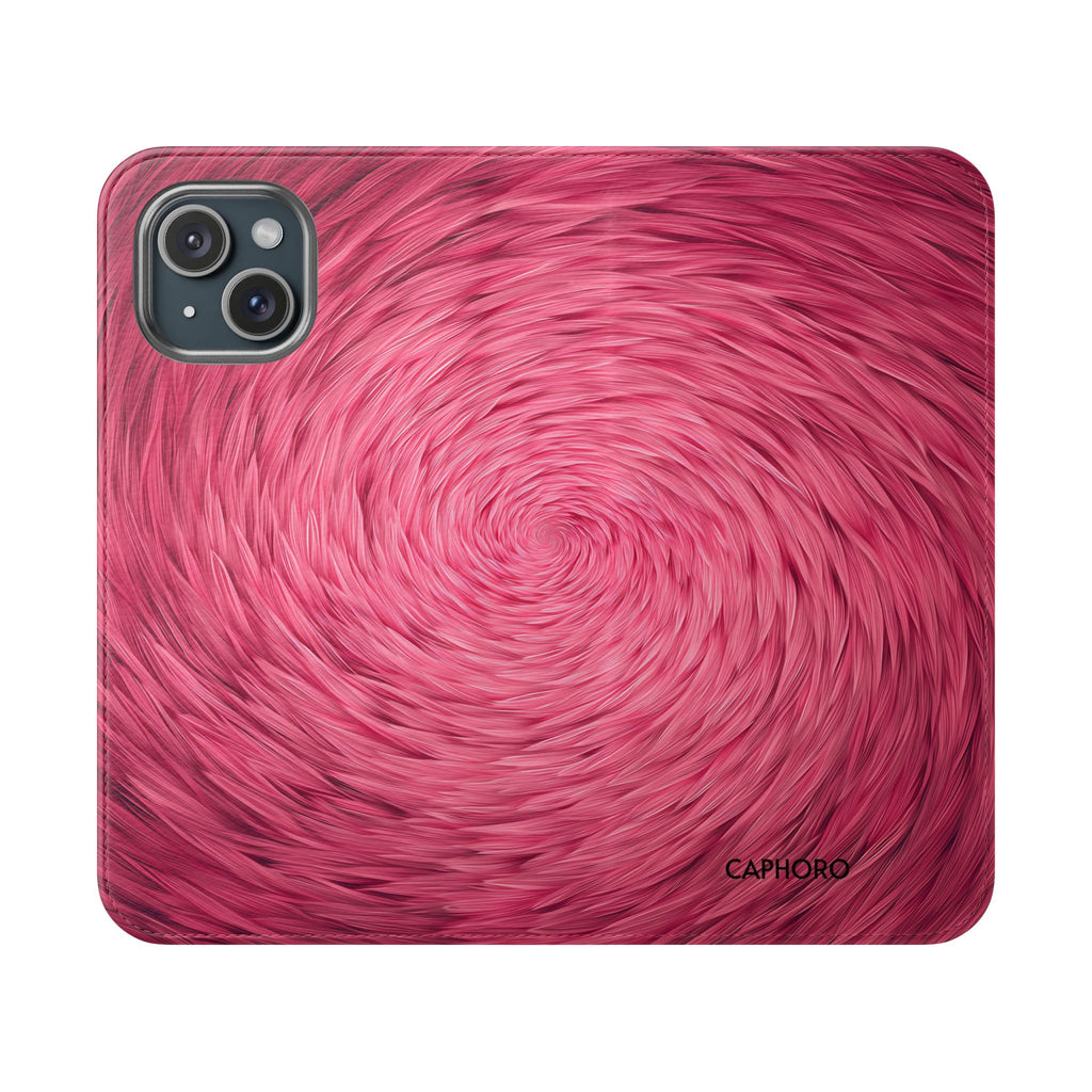 Pink Swirl Fur Flip Phone Case