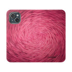 Pink Swirl Fur Flip Phone Case