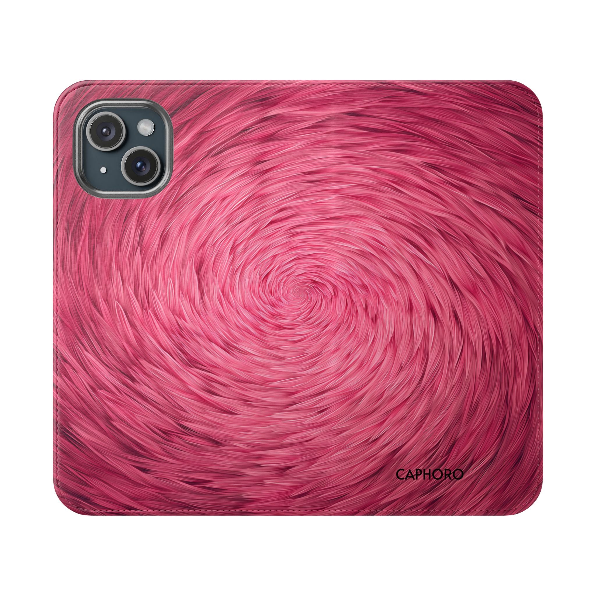 Pink Swirl Fur Flip Phone Case