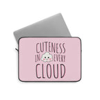Cuteness In Every Cloud Pink Laptop Sleeve — Kawaii Cloud Laptop Case
