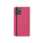 Pink Leather Flip Phone Case with Card Slots — Magnetic Wallet Cover