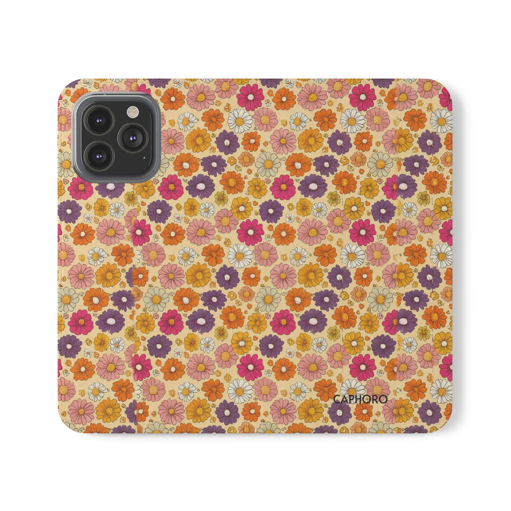Retro Floral Flip Phone Case — Wallet Flip Case with Card Slots