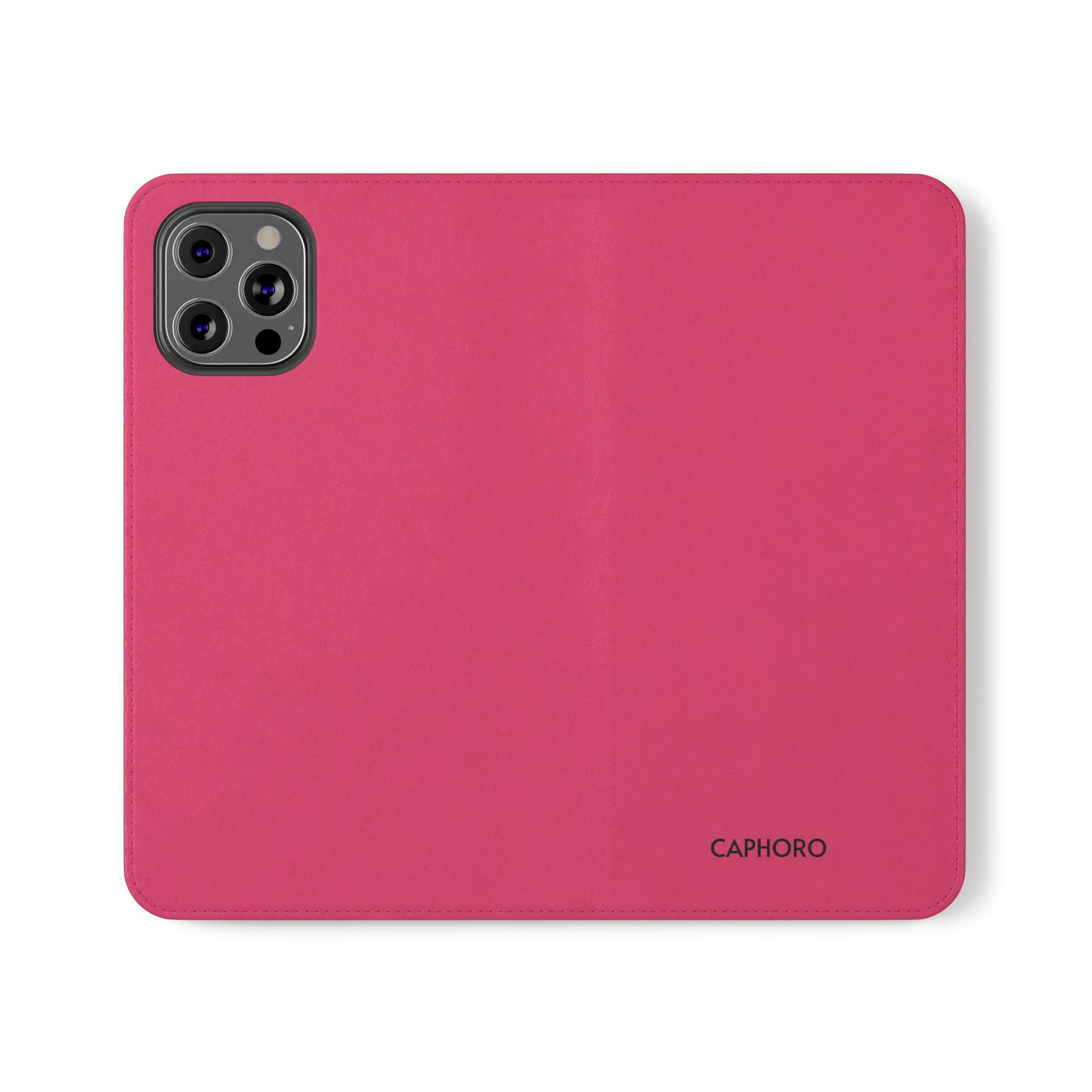 Pink Leather Flip Phone Case with Card Slots — Magnetic Wallet Cover